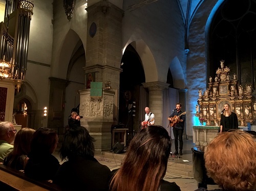 Meadows performing at Saint Nicholas Church