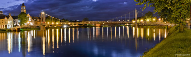 Inverness river and lights by night