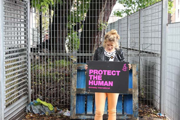 Roisin with Amnesty Board at the Amnety Podcalf recording