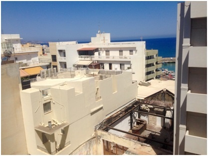 View of the coast from the balcony at the back with the Mediterranean Sea in the distance