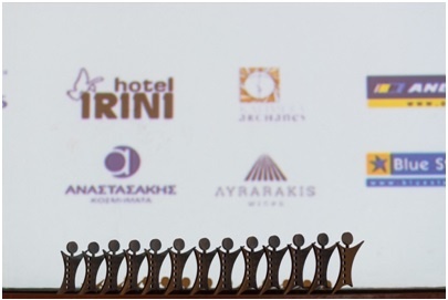 All the awards lined up before the awards ceremony. Photo Credit: Pantelis Sakkadakis