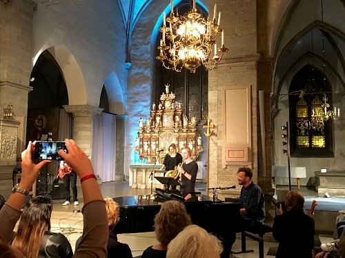 Meadows performing at Saint Nicholas Church